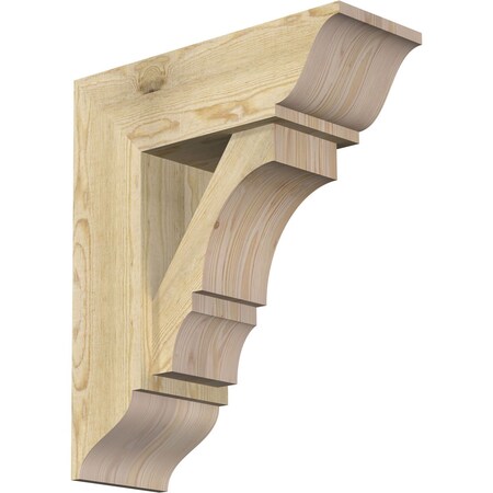 Ekena Millwork Balboa Traditional Rough Sawn Bracket w/ Offset Brace, Douglas Fir, 8"W x 22"D x 26"H BKT0806X22X26BOA01RDF